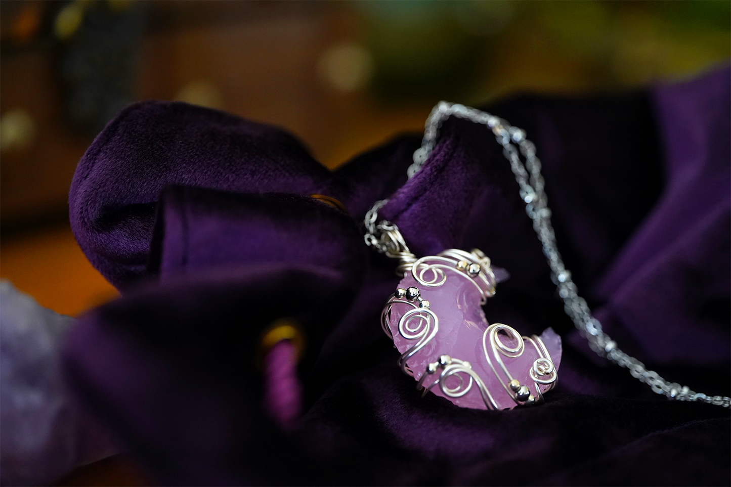 Lunara Pendant - Rose Opalite