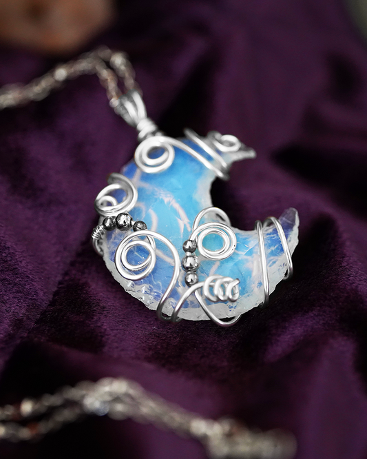Lunara Pendant - Opalite/Silver