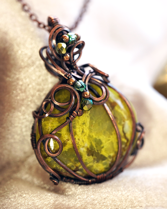 Glimmergourd Pendant - Green Opal