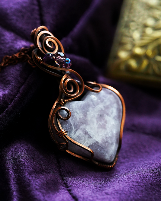 Heart-Shaped Pendant - Lepidolite