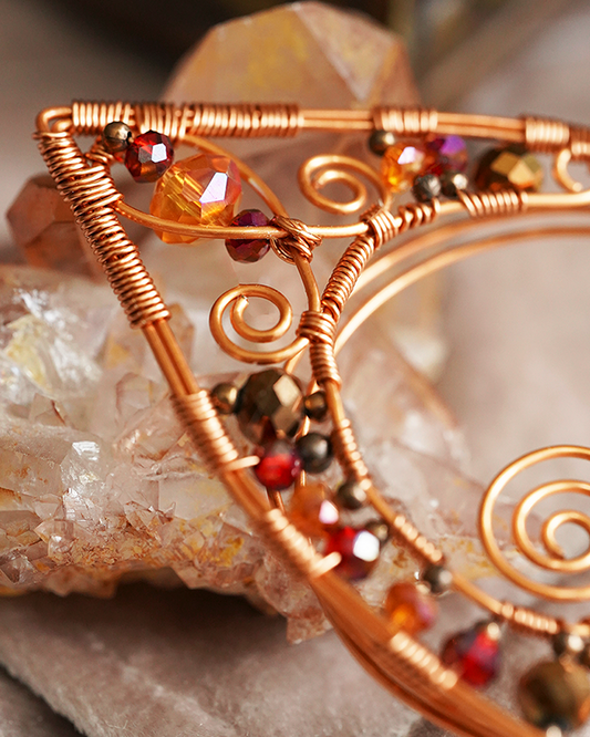 Lórien Ear Cuffs - Copper/Orange