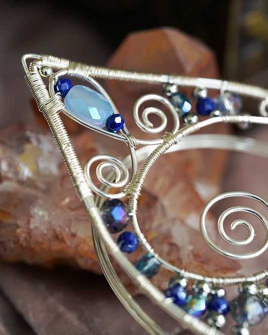 Lórien Ear Cuffs - Silver/Blue
