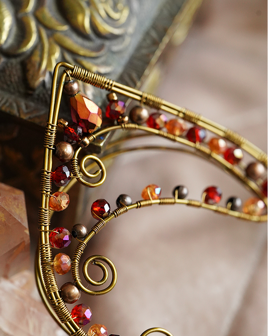 Elanora Ear Cuffs - Bronze/Red