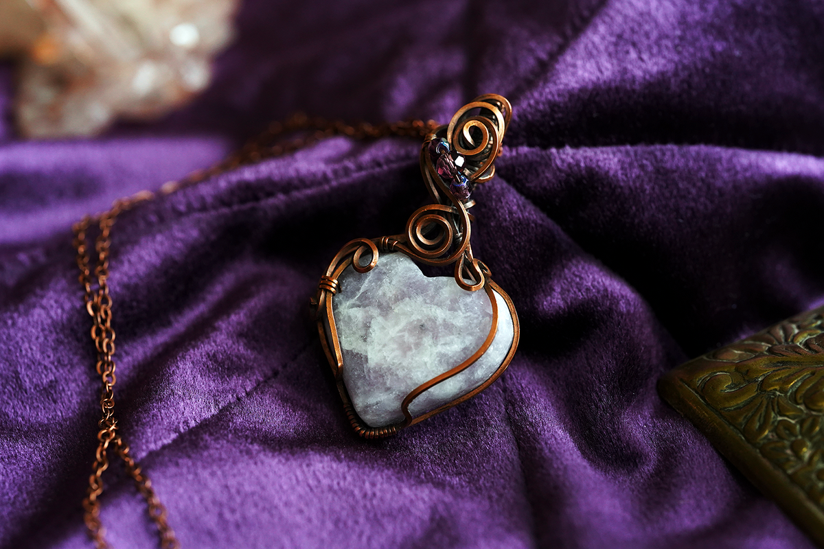 Heart-Shaped Pendant - Lepidolite