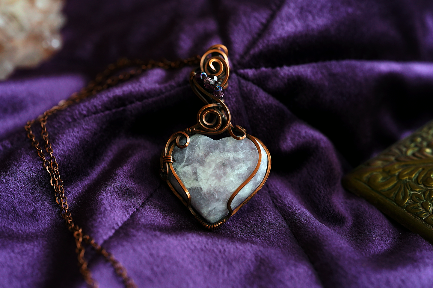 Heart-Shaped Pendant - Lepidolite