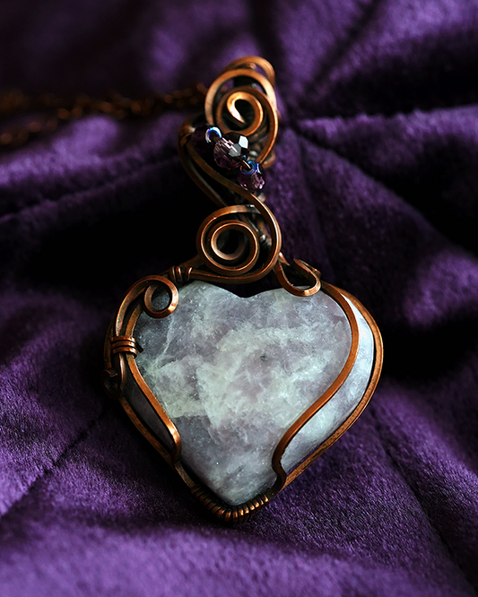 Heart-Shaped Pendant - Lepidolite