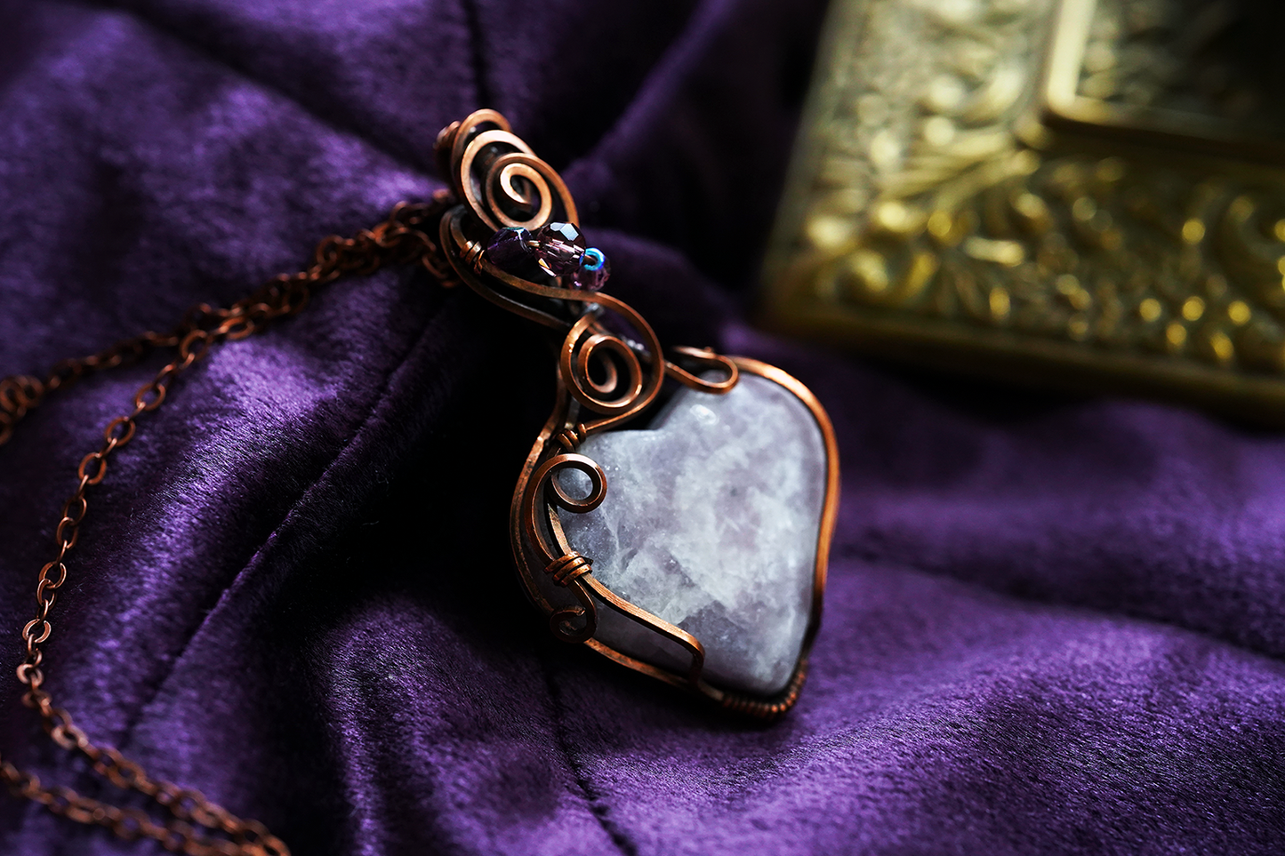 Heart-Shaped Pendant - Lepidolite