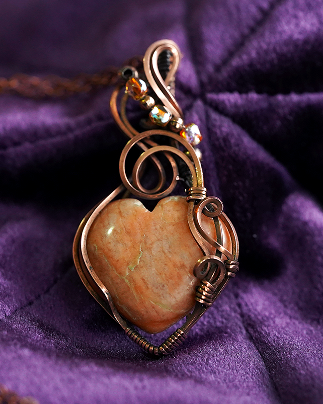 Heart-Shaped Pendant - Feldspar