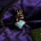 Small Amulet Pendant - Rainbow Moonstone