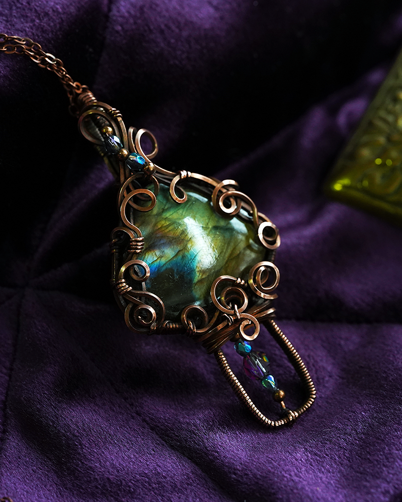 Mushroom Pendant - Labradorite
