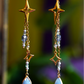 Starfall Earrings - Light Blue/Gold