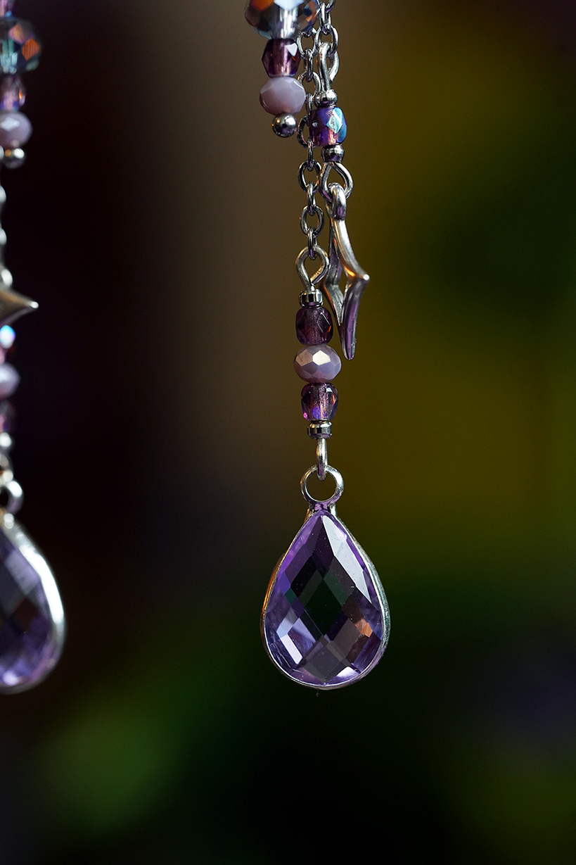 Starfall Earrings - Purple/Silver