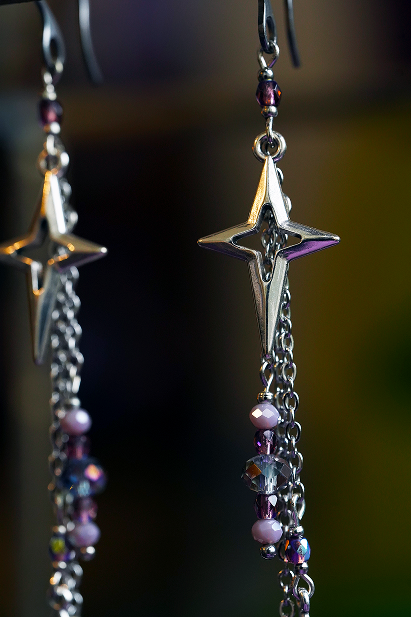Starfall Earrings - Purple/Silver