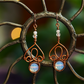 Fae Filigree Wire Wrapped Earrings - Copper/Assorted Gemstones