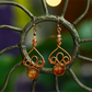 Fae Filigree Wire Wrapped Earrings - Copper/Assorted Gemstones