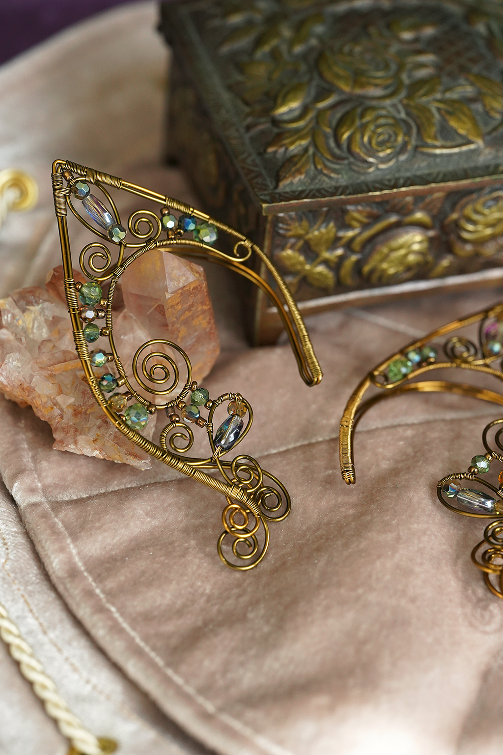 Lórien Ear Cuffs - Bronze/Green