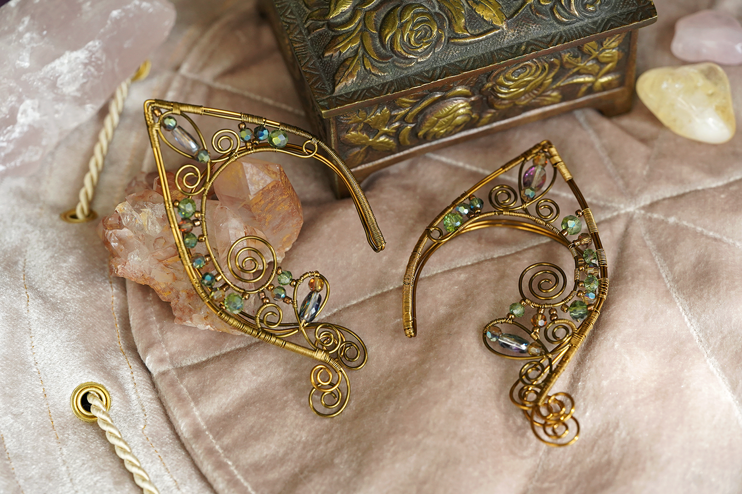 Lórien Ear Cuffs - Bronze/Green