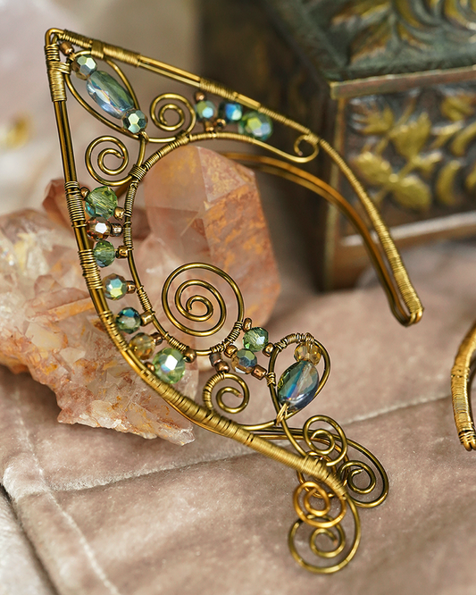 Lórien Ear Cuffs - Bronze/Green