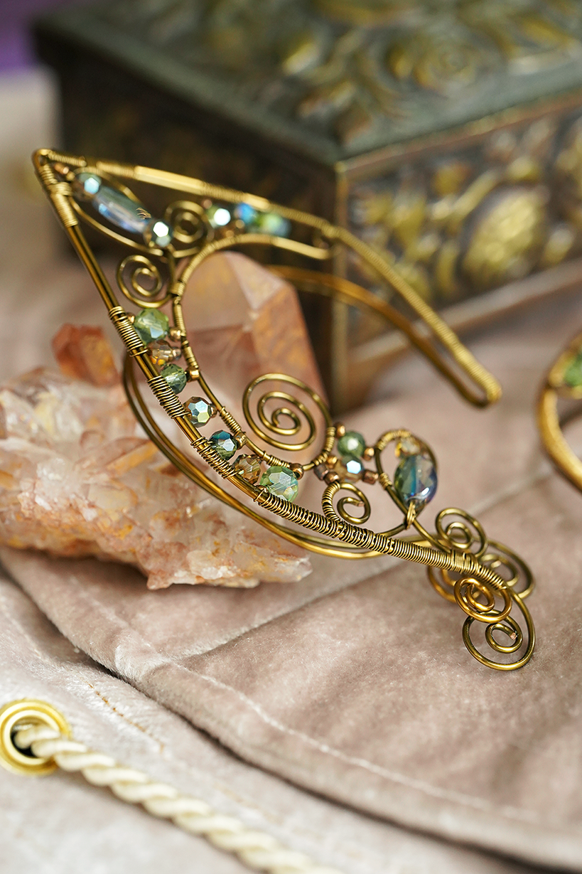 Lórien Ear Cuffs - Bronze/Green