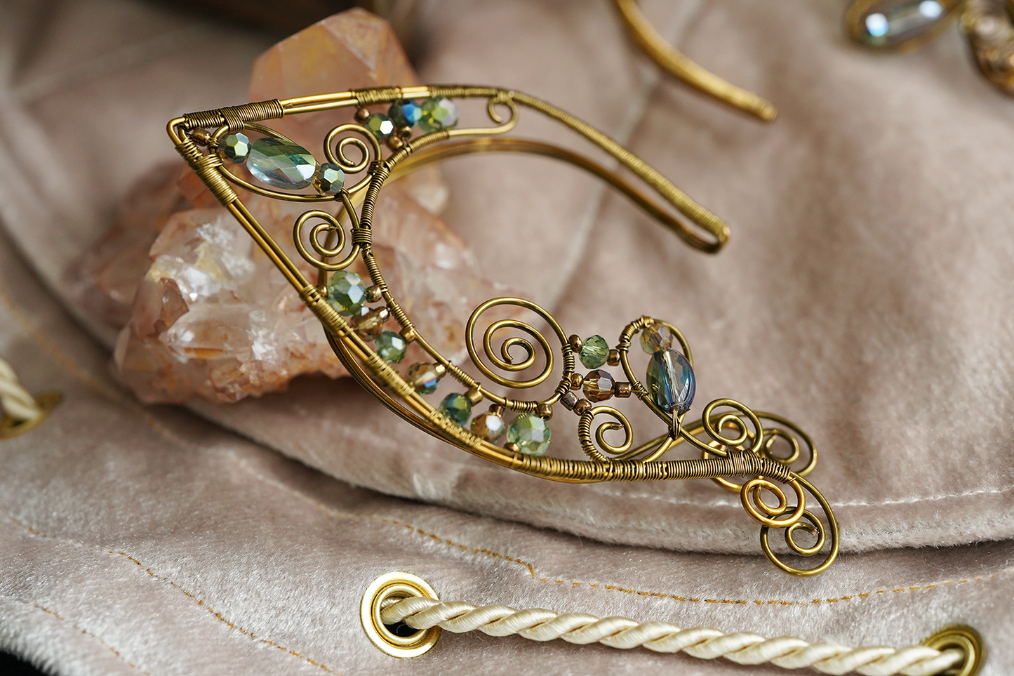 Lórien Ear Cuffs - Bronze/Green