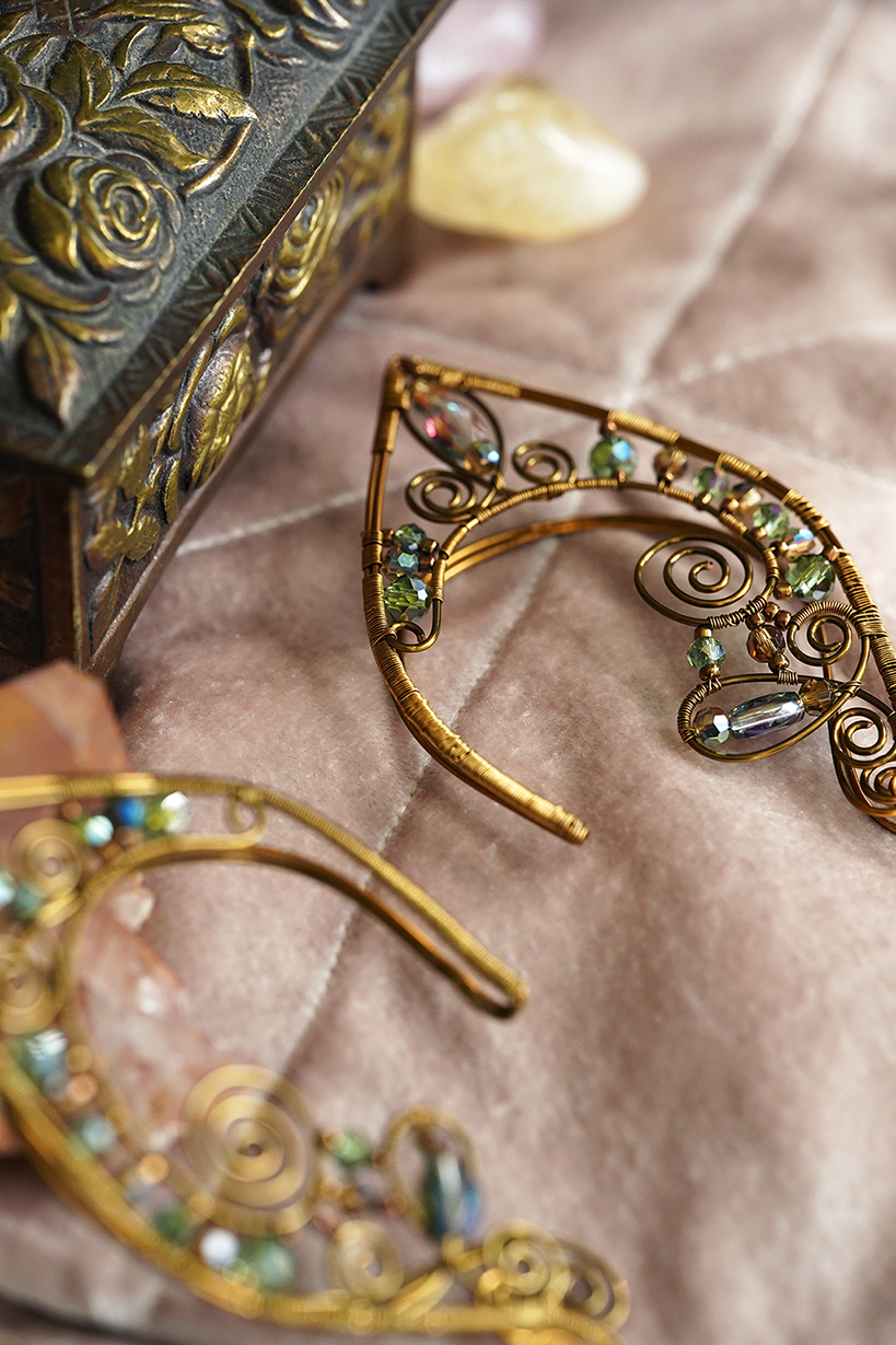 Lórien Ear Cuffs - Bronze/Green