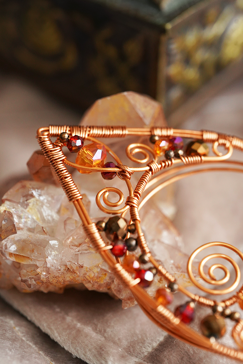 Lórien Ear Cuffs - Copper/Orange