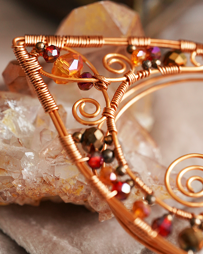 Lórien Ear Cuffs - Copper/Orange