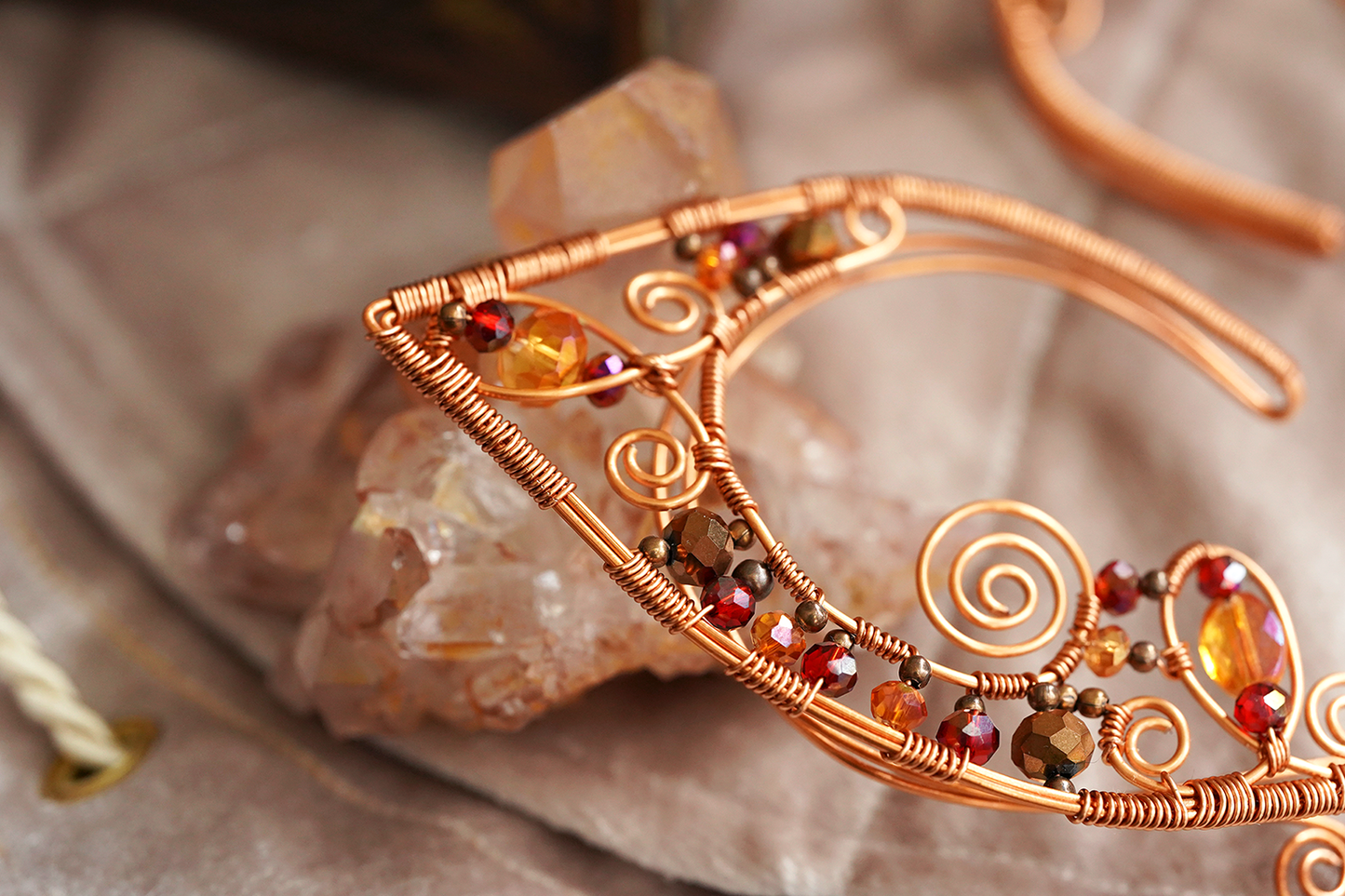 Lórien Ear Cuffs - Copper/Orange