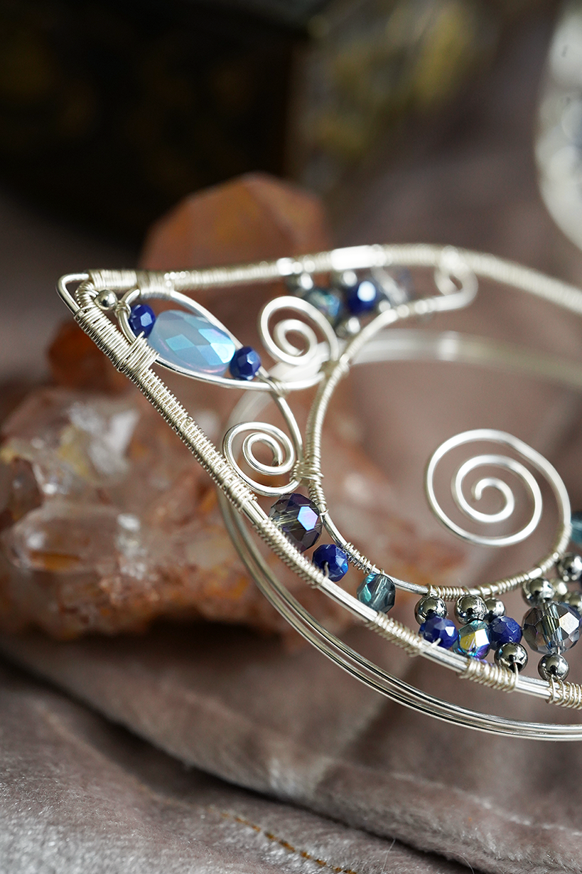 Lórien Ear Cuffs - Silver/Blue