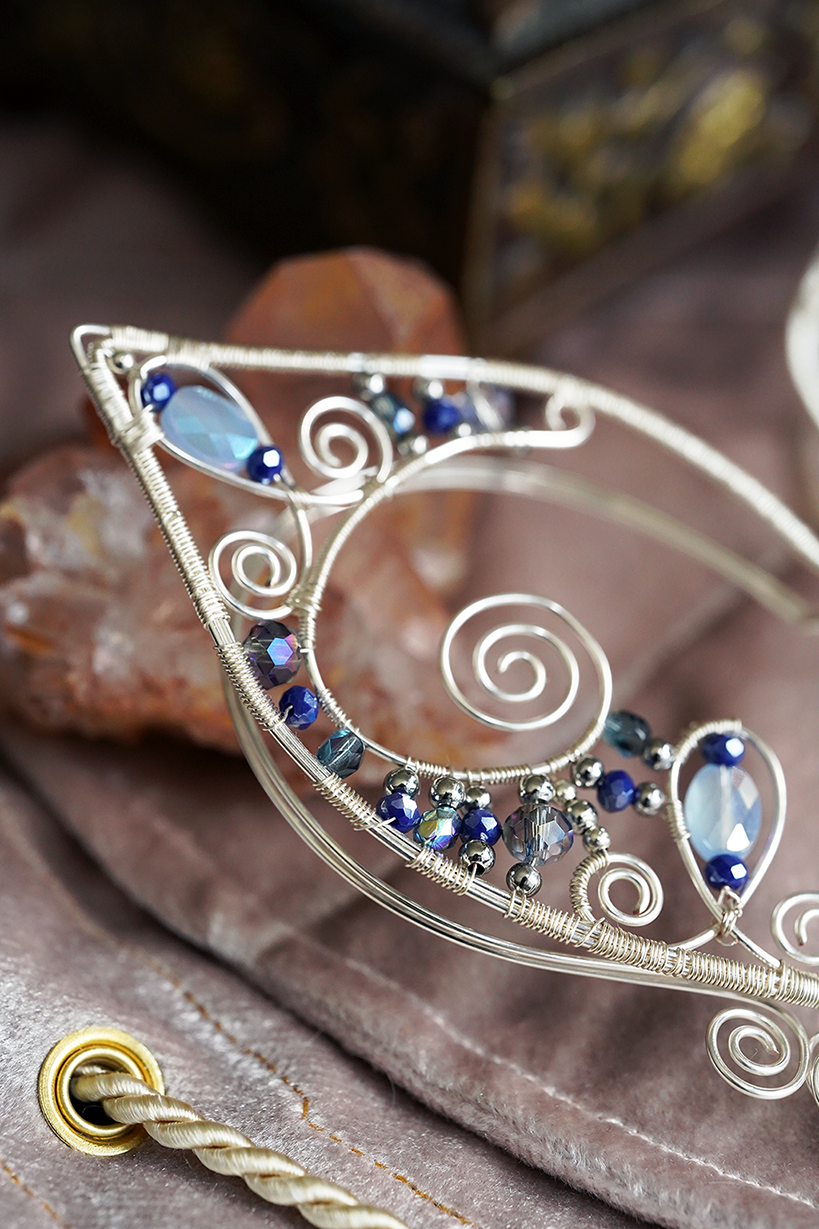 Lórien Ear Cuffs - Silver/Blue