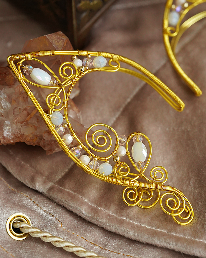 Lórien Ear Cuffs - Gold/Pink