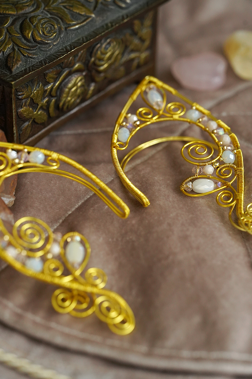 Lórien Ear Cuffs - Gold/Pink