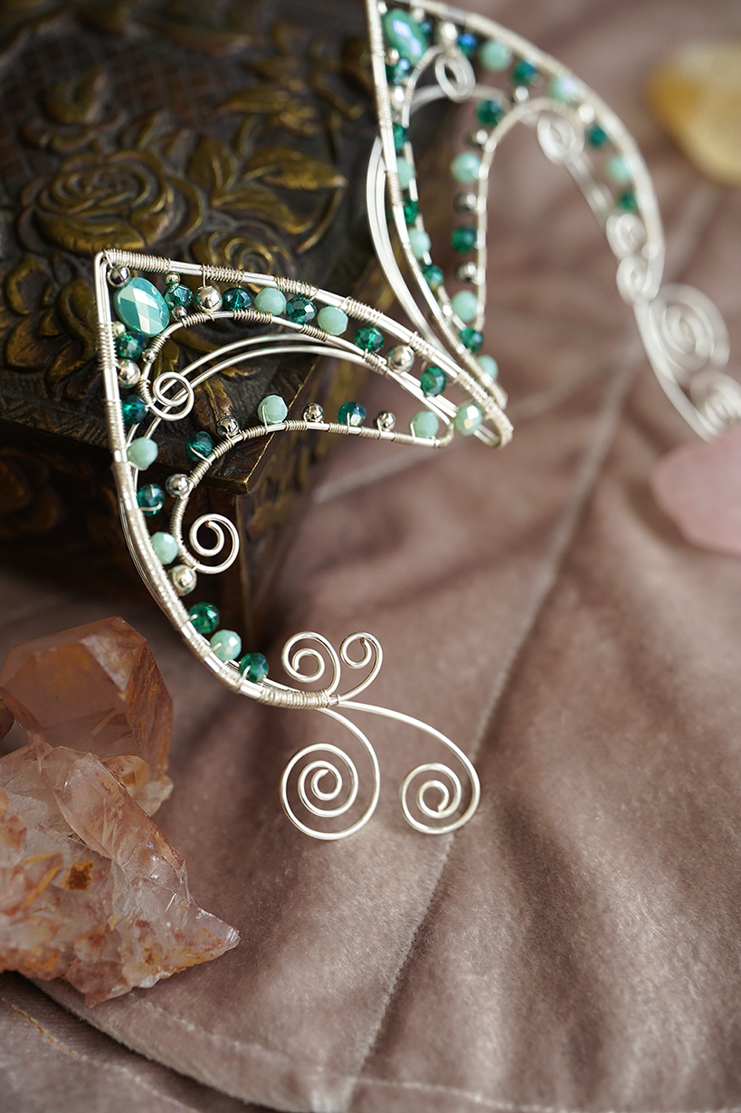 Elanora Ear Cuffs - Silver/Turquoise