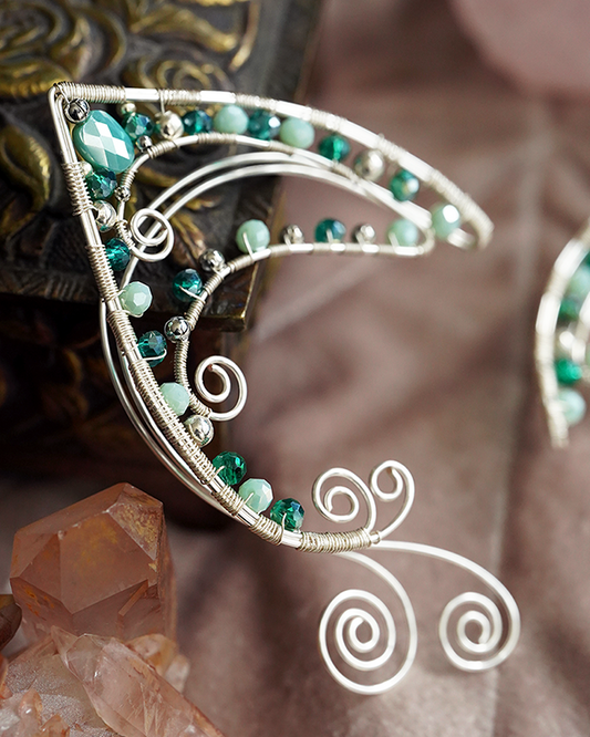 Elanora Ear Cuffs - Silver/Turquoise