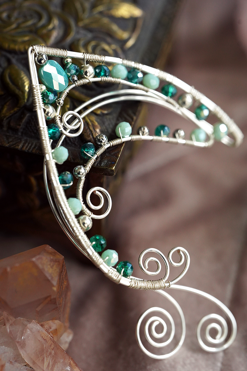 Elanora Ear Cuffs - Silver/Turquoise