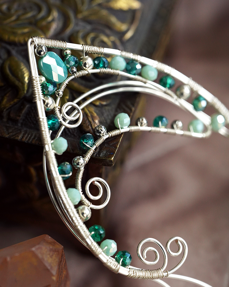 Elanora Ear Cuffs - Silver/Turquoise