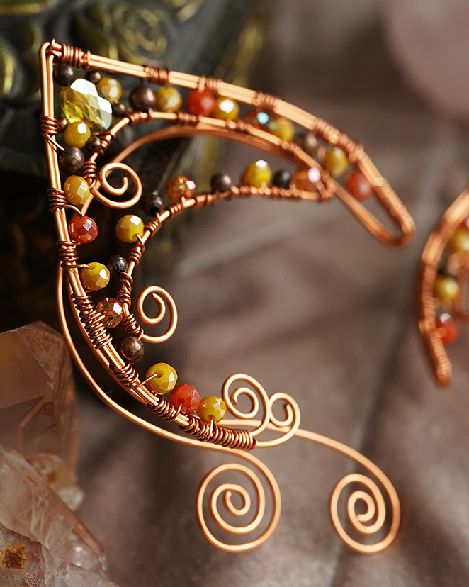 Elanora Ear Cuffs - Copper/Yellow