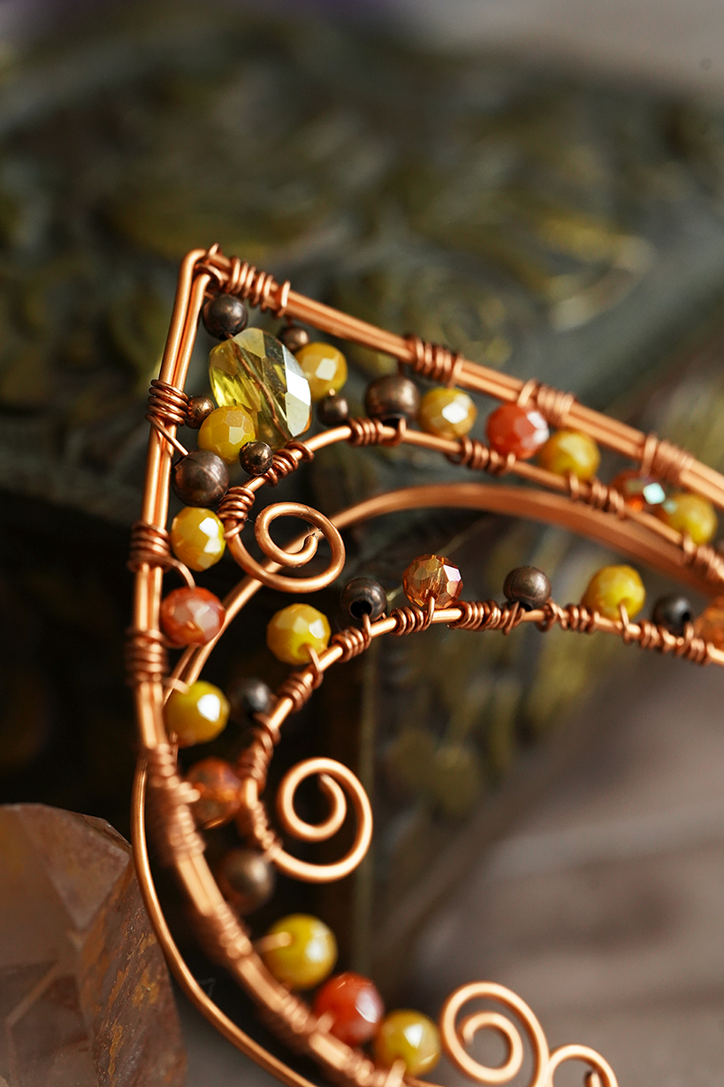 Elanora Ear Cuffs - Copper/Yellow