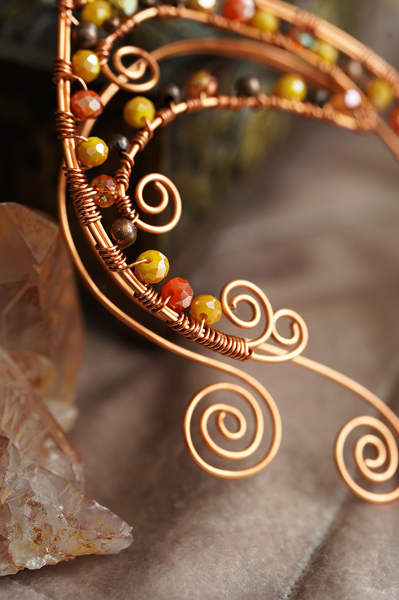 Elanora Ear Cuffs - Copper/Yellow