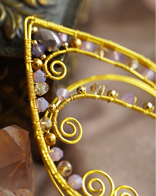 Elanora Ear Cuffs - Gold/Lilac