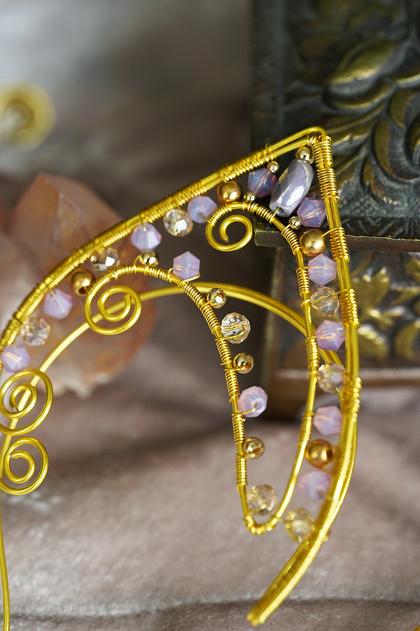 Elanora Ear Cuffs - Gold/Lilac