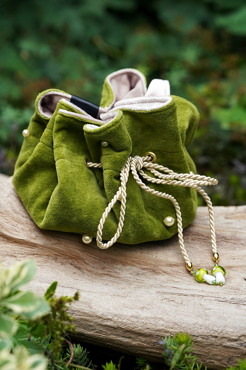 Toadstool Trinket Bag - Green