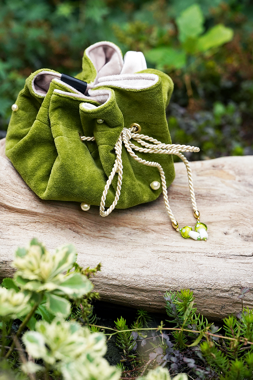 Toadstool Trinket Bag - Green