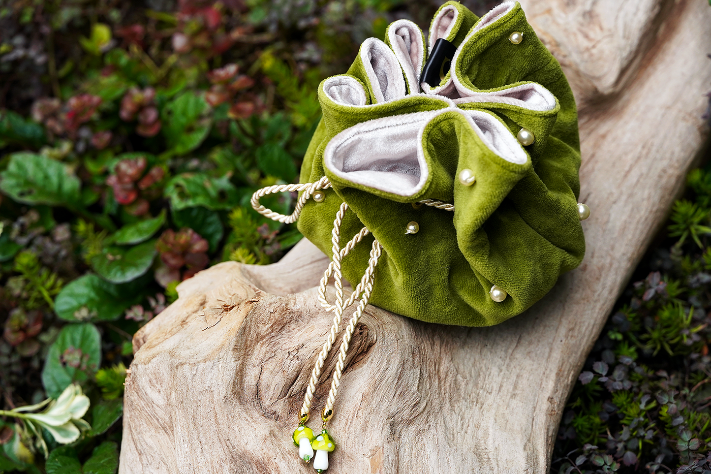 Toadstool Trinket Bag - Green