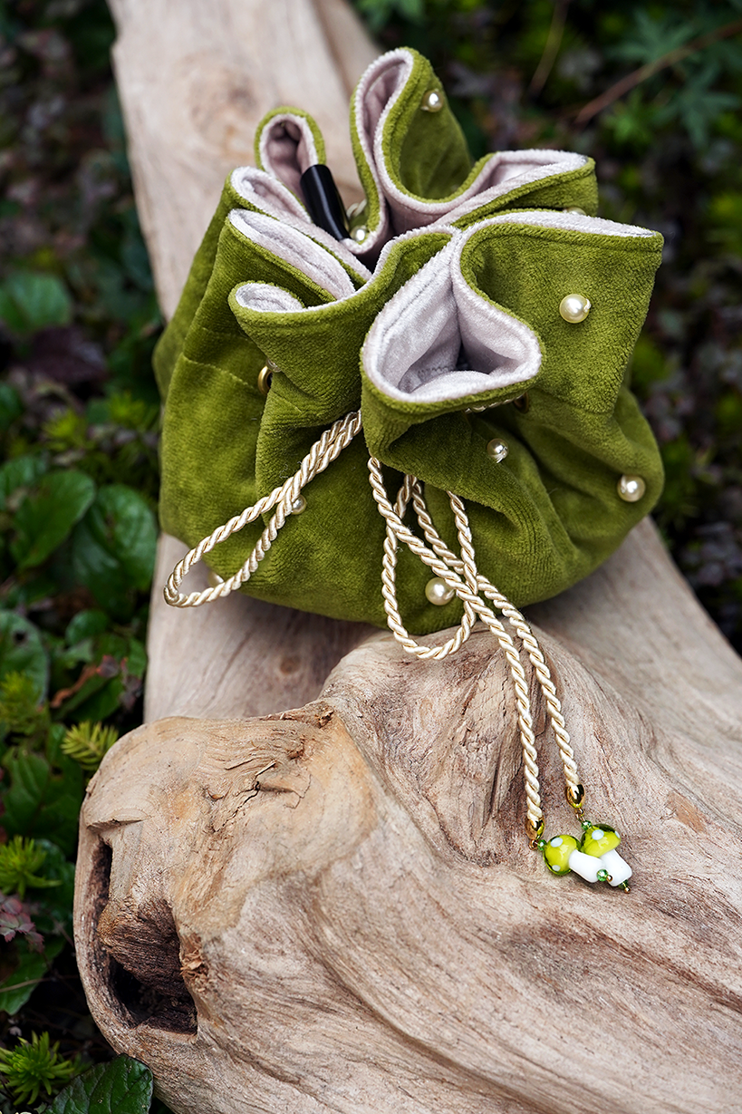 Toadstool Trinket Bag - Green