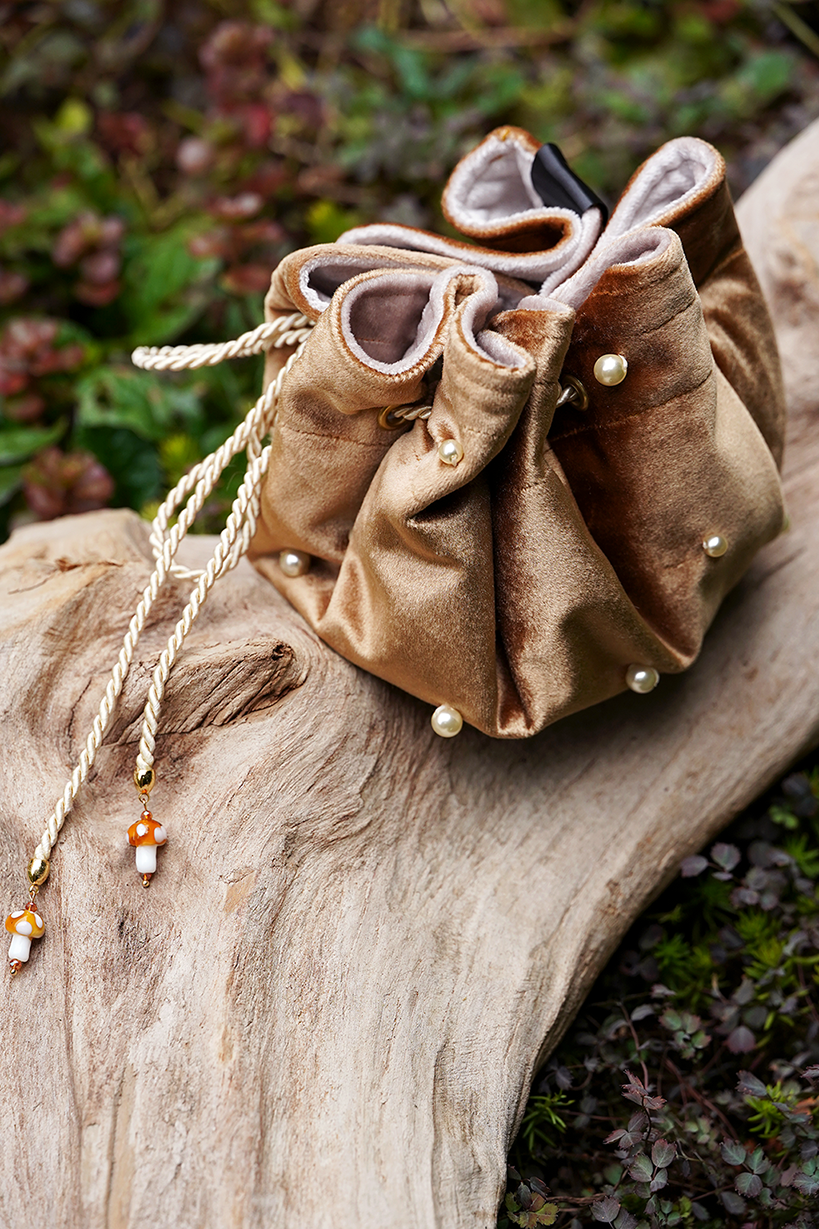 Toadstool Trinket Bag - Caramel