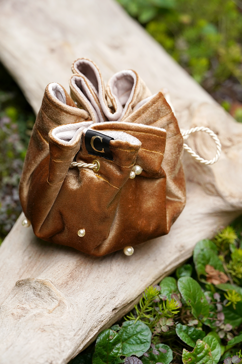 Toadstool Trinket Bag - Caramel