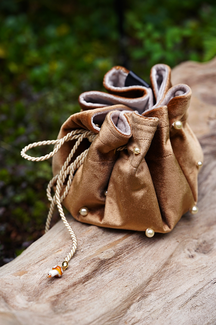 Toadstool Trinket Bag - Caramel