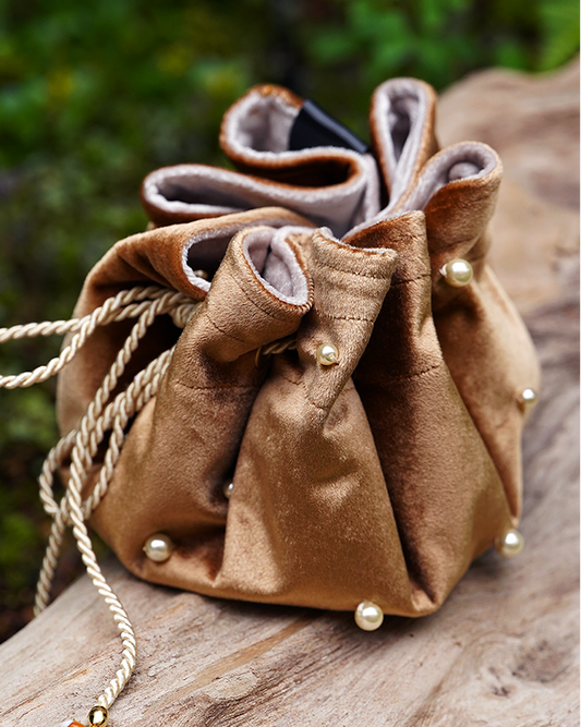 Toadstool Trinket Bag - Caramel