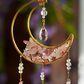 Crystal Crescent Suncatcher - Rose & Strawberry Quartz